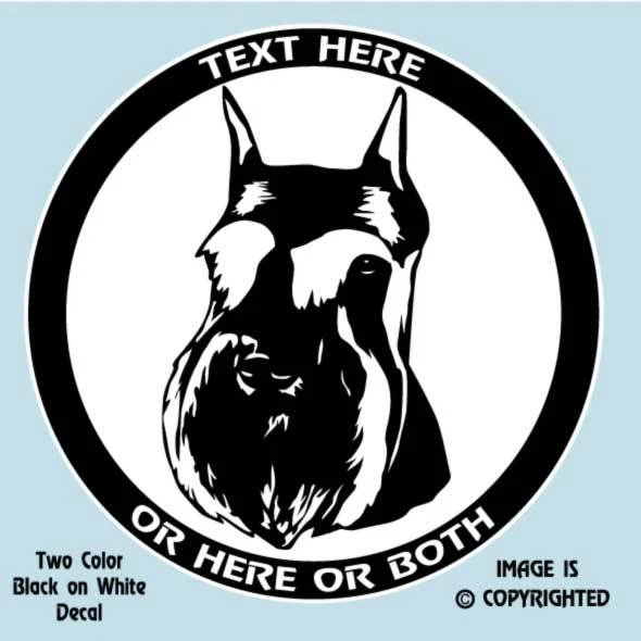 SCHNAUZER - RECORTADO - PERRO - CALCOMANÍA / PEGATINA PERSONALIZADA DE 2 COLORES - #D079 Foto 1 de 1