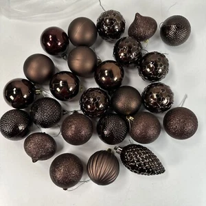 Christmas Tree Ornament Lot of 25 2" Brown - Picture 1 of 7