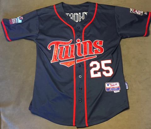 Minnesota Twins Jersey Jim Thome #25 Mens Size 50 XL Sewn Stitched Majestic Cover