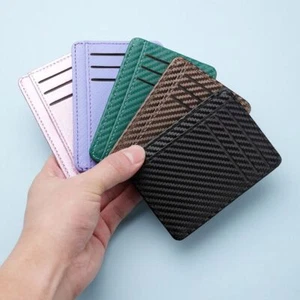 Multiple Pockets Card Holder 5 Colors Slim Wallet Money Clip  Men Women - Afbeelding 1 van 12