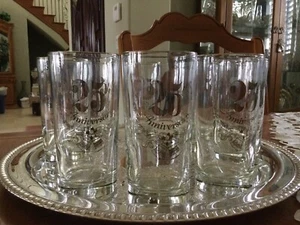 25th Anniversary Silver Trimmed 5 1/2" Sets of 2 - Weighted Highball Glasses - Picture 1 of 6