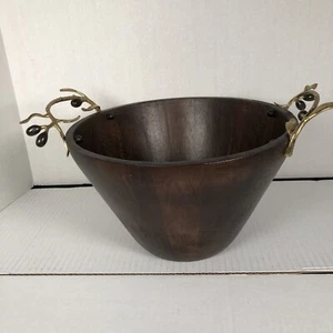 MICHAEL ARAM RAMO D'ULIVO GRANDE INSALATIERA IN LEGNO CIOTOLA DA PORTATA - Foto 1 di 7