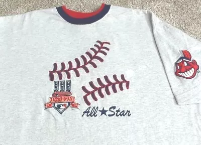 Vintage 1997 MLB All Star Game Shirt Cleveland Indians Embroidered USA Made XL - Image 1 of 4