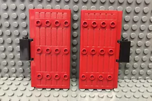 LEGO Set de 2 PUERTAS DE EMPALIZADA ROJO OSCURO 1 x 5 x 7 1/2 con bisagras negras 8877 - Imagen 1 de 2