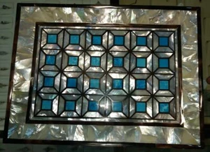 18"x15" Marble Table Top Center Coffee dining Decor Inlay mop antique a13 - Picture 1 of 3
