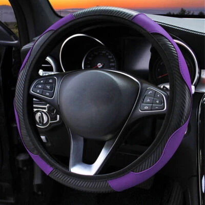 Car Accessories 15''/38CM Auto Steering Wheel Cover Anti-slip Leather Universal  - Изображение 1 из 4