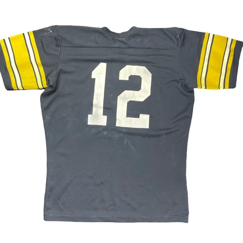 Vintage Rawlings NFL Pittsburgh Steelers Terry Bradshaw 12 Jersey Sz L 70s 80s Cover