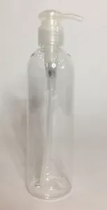250ml PET Clear Plastic Tall Boston Bottles And Natural Lotion Pump ANY AMOUNT - Bild 1 von 1