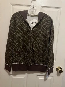 MOSSIMO GIRLS PATTERENED ZIP FRONT LIGHTWEIGHT HOODIE SIZE XL 14/16 NEW - Picture 1 of 11