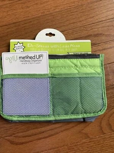 NEW MESHED UP HANDBAG STORAGE TRAVEL ORGANIZER IN GREEN/GREY - Picture 1 of 7