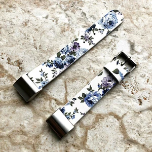 FL-2-CH2 Soft Leather Floral Band Strap with Adapters for Fitbit Charge 2 - Picture 1 of 6