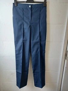 Alexandra W40NA Size 8 / 34 Navy Ladies Workwear Trousers Half Elasticated Waist