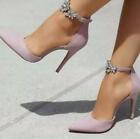 Purple Women Elegant Rhinestone Pointy Toe Stiletto High Heels Party Pumps Shoes