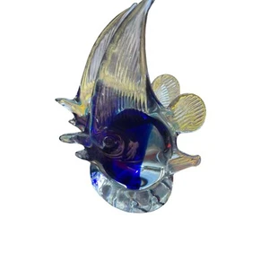 Engel Fisch Double Art Glas Papier Gewicht Brief Halter klar blau Sammlerstücke - Bild 1 von 5