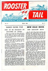Revista ROOSTER TAIL National Outboard Association marzo 1959 barco carreras - Imagen 1 de 2