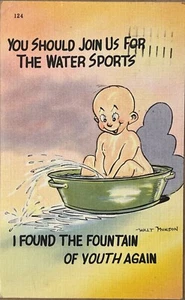 Funny Baby Walt Munson Artist Signed Vintage Comic Humor Vintage Postcard c1940 - Picture 1 of 4