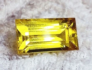 Natürlicher gelber Saphir 10,40 ct Baguetteform zertifiziert lose Edelsteine - Bild 1 von 6