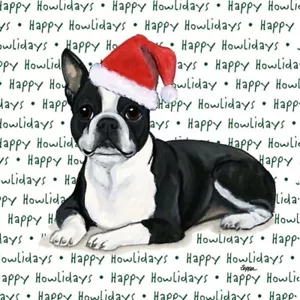 Boston Terrier Untersetzer Weihnachten Motiv - Bild 1 von 2