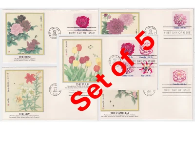 TurtlesTradingPost- American Flowers- 1981- FDC #1876-79 - 5 Fleetwood Covers - Image 1 of 4