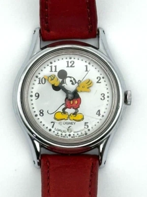Новый Disney Lorus Микки Маус женские часы в олово V515-6080 красный кожаный ремешок  - Изображение 1 из 4
