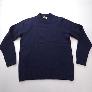 Duluth Trading 100% Shetland Wool Sweater Mens XLT Tall Blue Heavyweight Warm