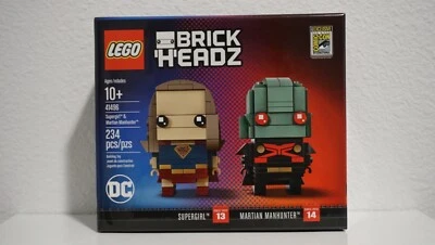 LEGO 2017 SDCC BRICKHEADZ 41496 SUPERGIRL & MARTIAN MANHUNTER NEW SEALED BOX - Image 1 of 4
