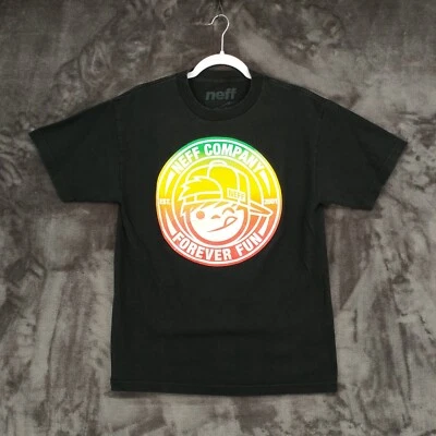 Camiseta Neff Mediana Negra Manga Corta Gráfica Algodón Cuello Redondo Patinador Foto 1 de 4