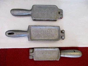 Vintage Lot of 3 C. Palmer Lead Sinker Molds No. 201, 301 & 500 ~ Newton, PA USA - Picture 1 of 11