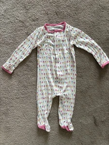 Magnetic Me Girls Footie 3-6 months Pink Ice Cream Print Modal / Spandex Sleeper - Picture 1 of 4