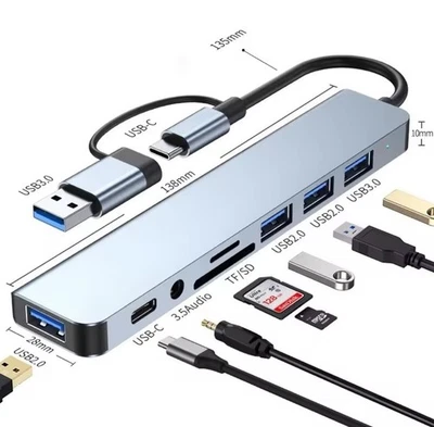 8 in 2 USB +Type C Docking Station - Image 1 of 4