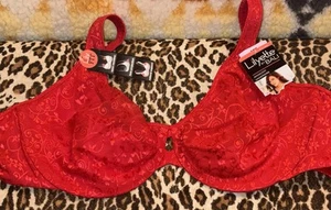 LILYETTE By BALI Minimizer Bra 40D Candy Apple RED #0904 Underwire New With Tags - Picture 1 of 9