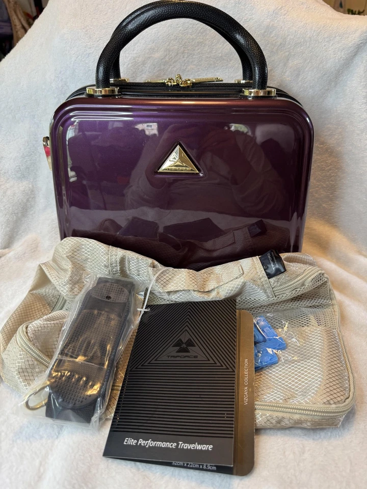 Triforce Vizcaya Hard Shell Vanity Cosmetic Case Purple Travel Bag Organizer - Image 1 of 4