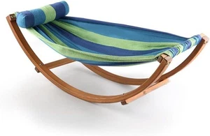 Gardeon Hammock with Stand, Wooden Chair Bed Lounge Swing Outdoor Furniture - Picture 1 of 8