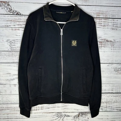 Sudadera Belstaff Algodón Polar Cremallera Completa Cremallera A Través Negro Logo Para Hombre Pequeña Foto 1 de 4