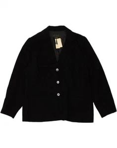 EDDIE BAUER Womens 3 Button Blazer Jacket US 16 2XL Black Acetate CC94 - Picture 1 of 3