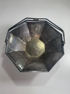 Vintage 1847 Rogers Bros. versilbert achteckig Schale Servierschale Griff Wappen - Bild 1 von 13