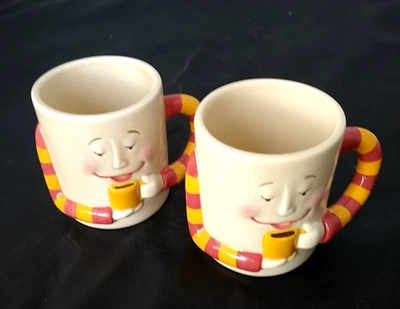 Java Joe Clay Art Mugs Coffee Cups 1994 San Francisco Set of 2 - Image 1 of 4