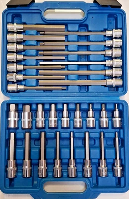 Set di chiavi a bussola 30 pezzi esagono cavo 1/2" interna  lungo / corto  nuovo - Immagine 1 di 4