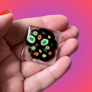 Broche de vidrio artístico transparente vintage con sommerso millefiori blob veneciano? - Imagen 1 de 10