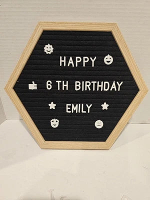Felt Letter Board, Hexagonal, with Letters, Numbers, Punctuation,  Emoji, Symbol - Image 1 of 4