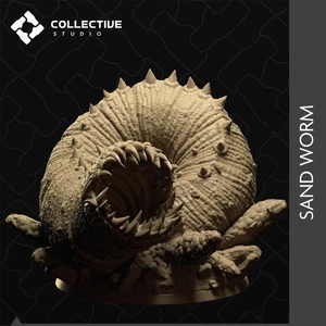 Sand Worm, Huge Desert Dune Monster | Tabletop Gaming Mini or Display Figure | C - Picture 1 of 9