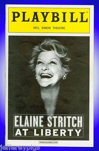 Playbill + Elaine Stritch At Liberty + Elaine Stritc, Directed by George C. Wolf - Picture 1 of 7