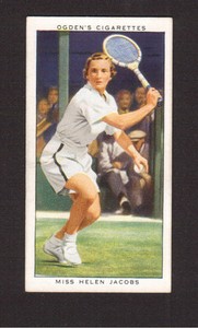Helen Jacobs Tennis Vintage 1930s Ogden's Cigarette Card