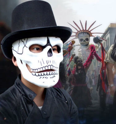 Halloween Cosplay James Bond 007 Spectre Mask Day of the Dead Skeleton Resin - Image 1 of 4