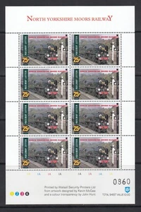 Trains 1995 North Yorkshire Moors Railway NYMR UK MNH 1 v perf X 8 - Sheet - Picture 1 of 1