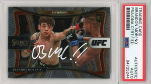 2021 Select Premier Level UFC Brandon Moreno RC On Card Auto White Ink PSA COA
