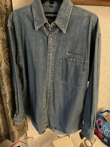 Swingster  Button Up Shirt Mens Size M Blue Denim Long Sleeve Collared - Picture 1 of 3