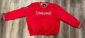 Tampa Bay Buccaneers NFL Red Vintage Jacket Spell Out Mens XXL Pullover Y2K 90s - Picture 1 of 7