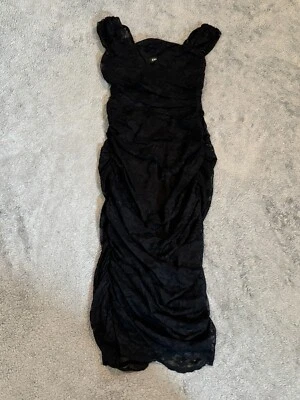 Vestido Express Talla XXS Negro Encaje Sin Mangas Bodycon Cóctel Fiesta Informal Foto 1 de 4