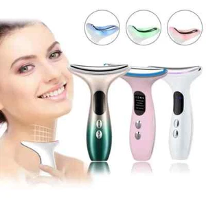 Dispositivo de belleza EMS Microcorriente Levantamiento de mentón Cara Cuello LED Fotón Reafirmante. - Imagen 1 de 26